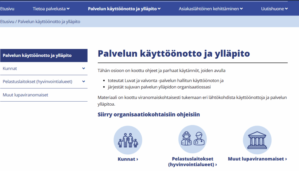 Käyttöönotto ja ylläpito